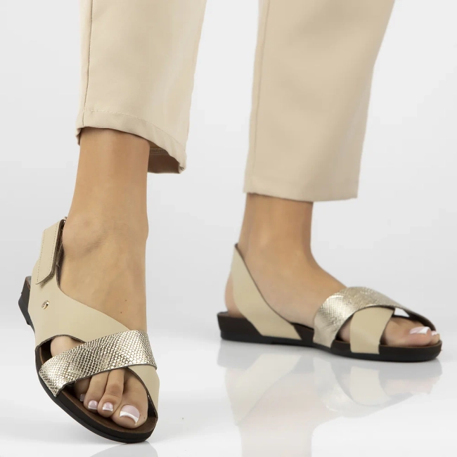 Leather sandals Filippo 40141 beige