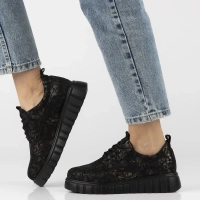 Skórzane sneakersy Filippo DP6846/25 BK FL czarne