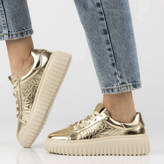 Leather sneakers Filippo DP7001/25 GO gold