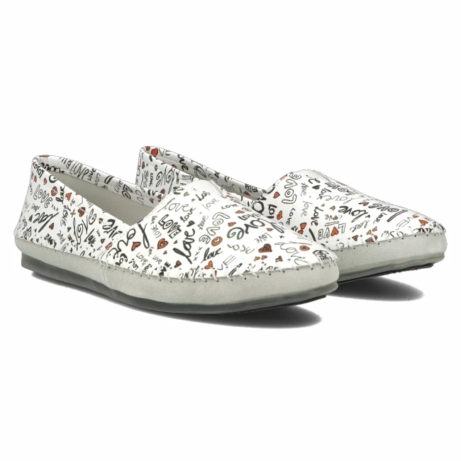 Skórzane półbuty Filippo DP031/24 WH MLT białe