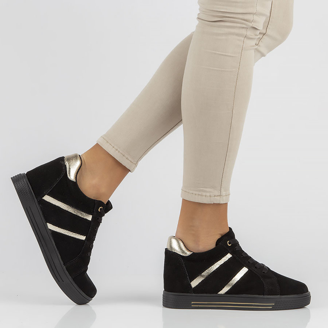 Leather Sneakers Filippo DP3549/22 BK black