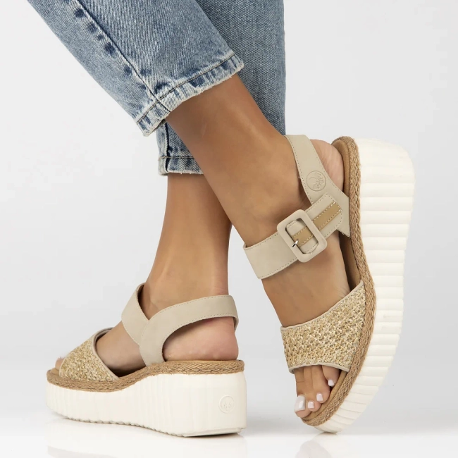 Sandals Rieker 69176-62 beige