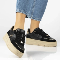 Skórzane sneakersy Filippo DP7102/25 BK czarne