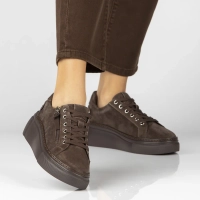 Skórzane sneakersy Filippo DP7653/26 D BR brązowe