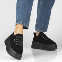 Skórzane sneakersy Filippo DP8114/26 BK czarne