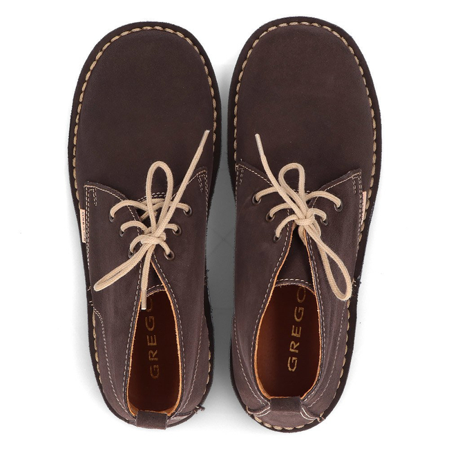 Skórzane trzewiki Gregor 01041-ME-WAO ciemno-brązowe
