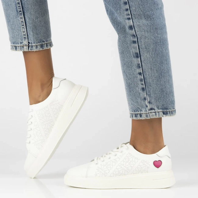 Skórzane sneakersy Filippo DP6701/25 WH białe