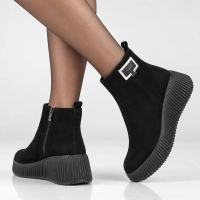 Leather platform ankle boots Filippo DBT6392/26 BK black