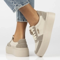 Skórzane sneakersy Filippo DP6775/25 BE beżowe