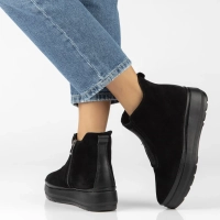 Leather platform ankle boots Filippo DBT8264/26 BK black