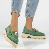 Leather shoes Filippo DP4916/24 GE green