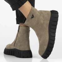 Leather ankle boots DBT6301/25 TP taupe