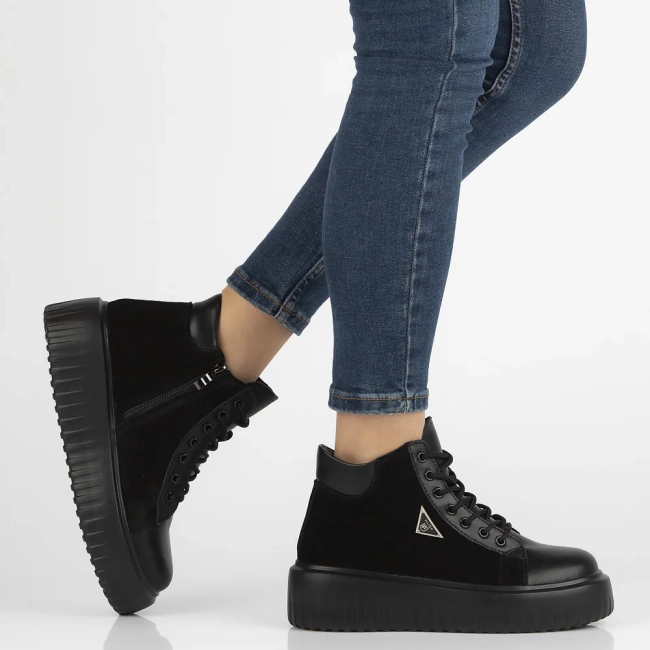 Leather ankle boots DBT6460/24 BK black