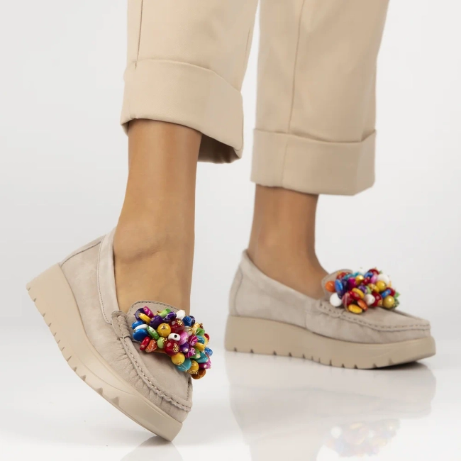 Leather loafers Filippo DP6828/25 BE beige