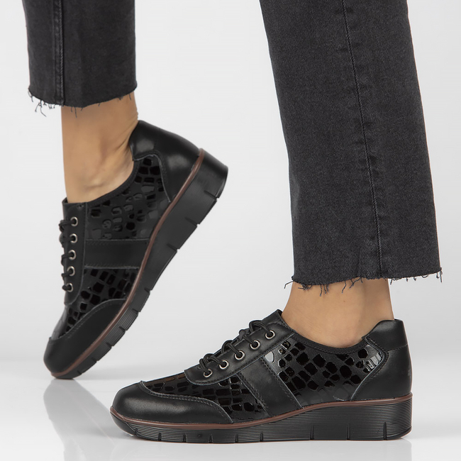 Leather shoes Filippo DP028/22 BK CR black