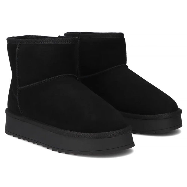 Skórzane śniegowce Filippo DBT7329/25 BK czarne