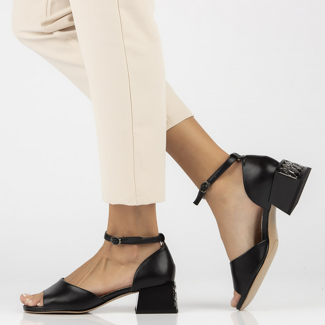 Leather sandals Filippo DS4419/23 BK black