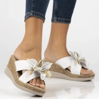 Leather flip-flops Filippo DK7039/25 WH white