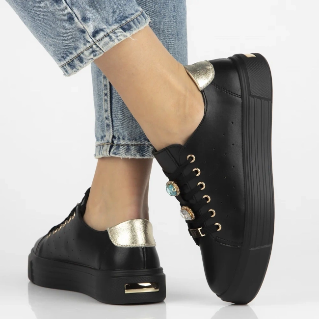 Leather sneakers Filippo DP6854/25 BK black