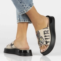 Skórzane klapki Filippo DK6158/25 BE beżowe