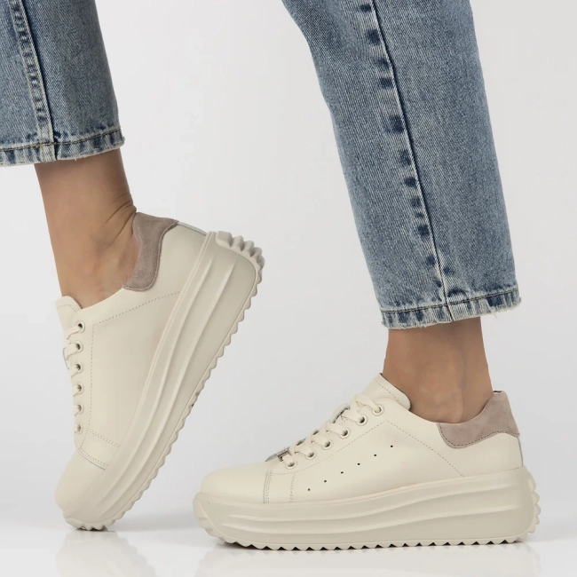 Leather sneakers Filippo DP6739/26 BE beige