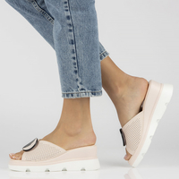 Skórzane klapki Filippo DK4608/23 PI różowe