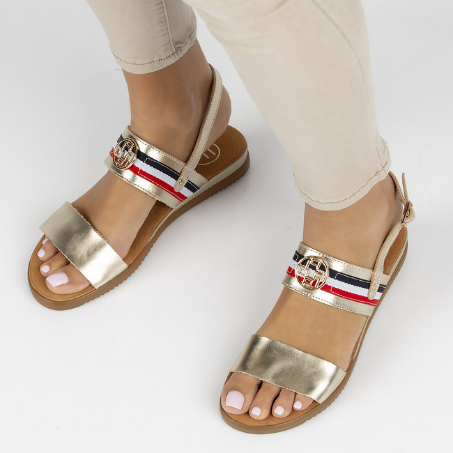 Skórzane sandały Filippo DS3603/22 GO złote