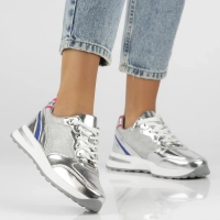 Leather sneakers Filippo DP6724/25 SI silver