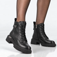Skórzane botki Filippo DBT8063/26 BK czarne