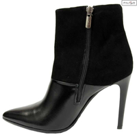 Botki VISCONI 1032 czarny lak/cz.welur filc 8021404