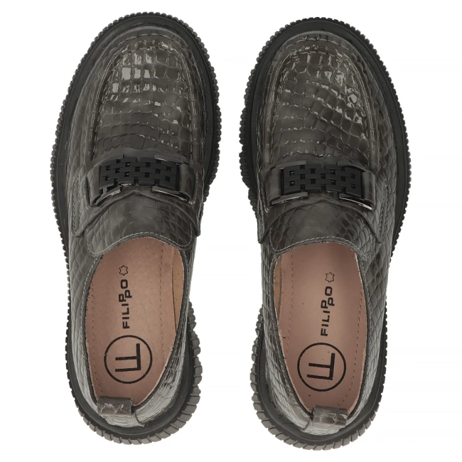 Leather shoes Filippo DP7172/25 GR grey