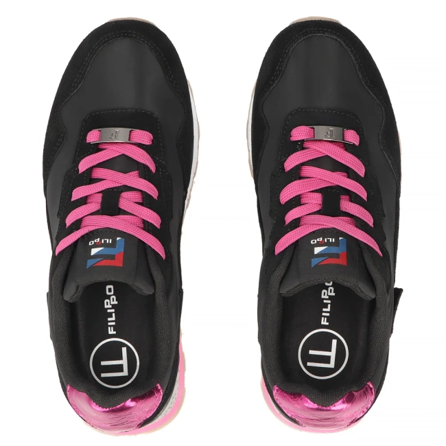 Skórzane sneakersy Filippo DP7927/26 BK FH czarne