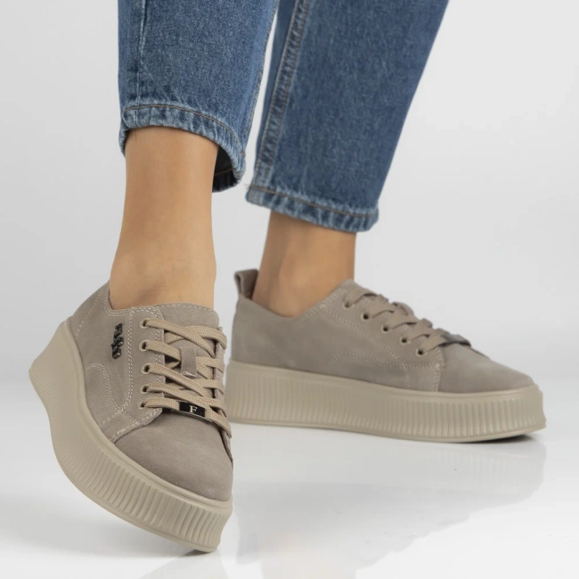 Leather sneakers Filippo DP6122/26 TP taupe