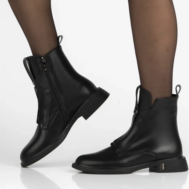 Skórzane botki Filippo DBT7249/25 BK czarne