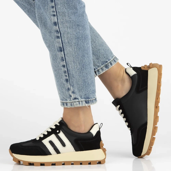 Skórzane sneakersy Filippo DP6743/25 BK czarne