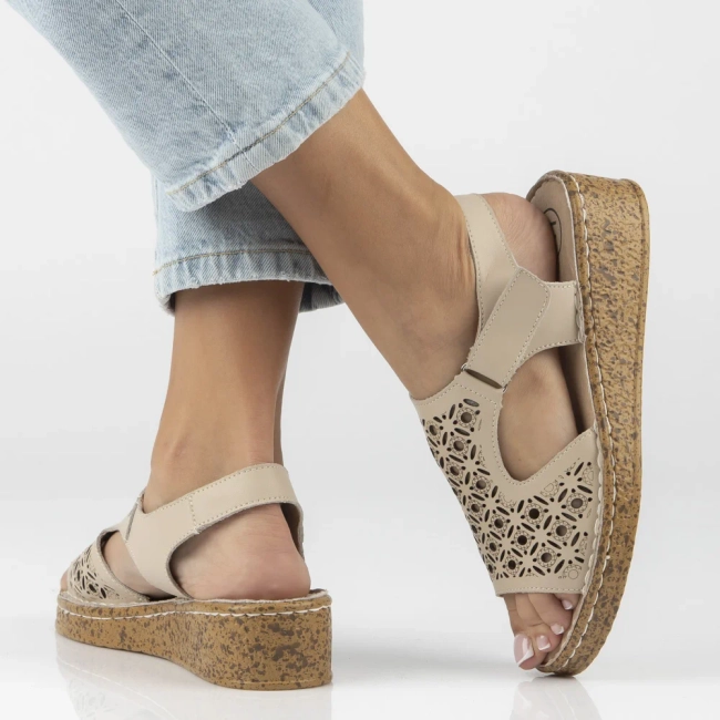 Leather sandals Filippo DS7642/26 BE beige