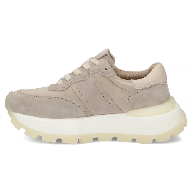 Skórzane sneakersy na platformie Filippo DP7545/26 BE beżowe