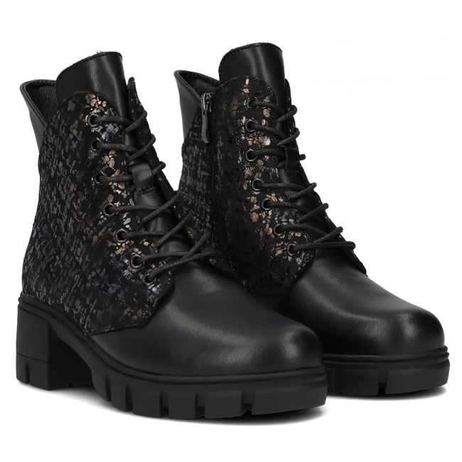 Leather ankle boots Filippo DBT6356/24 BK MLT black