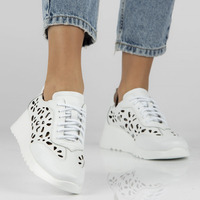 Leather sneakers Filippo DP4690/23 WH white