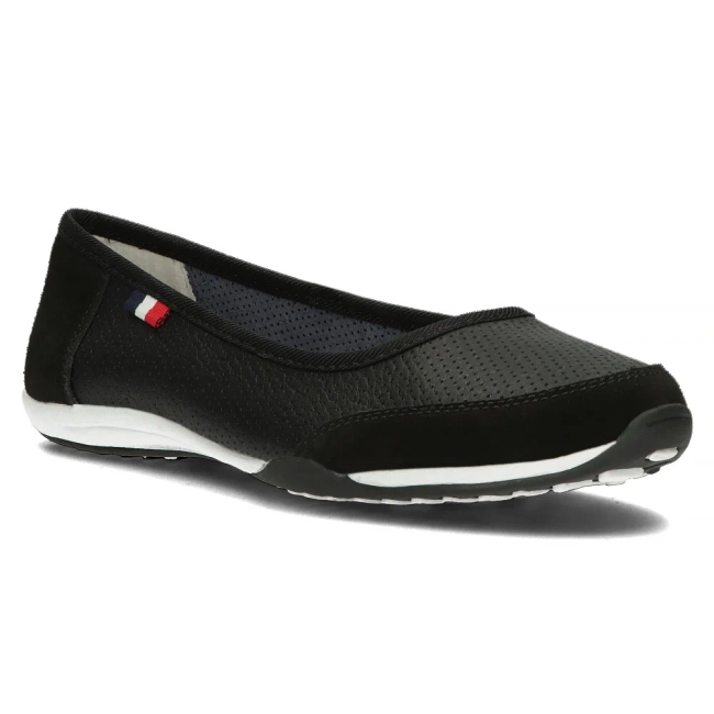 Skórzane baleriny Filippo DP142/24 BK czarne