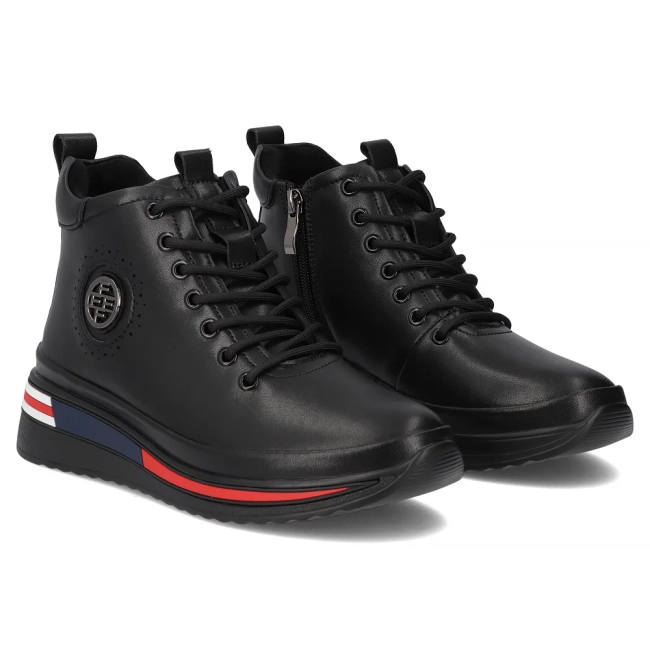 Skórzane botki Filippo DBT4215/25 BK czarne