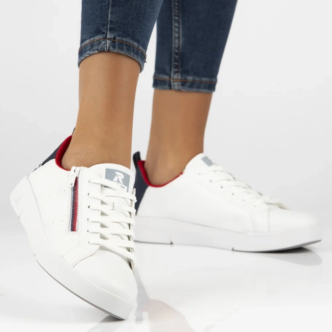 Leather sneakers Rieker 41906-80 white