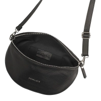 Black leather crossbody bag Toscanio F181 