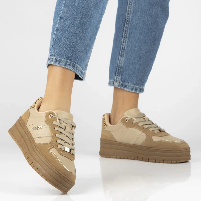 Leather sneakers Filippo DP7102/25 BE beige