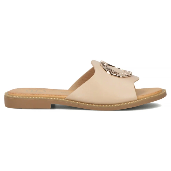 Klapki Filippo DK6906/25 BE beżowe