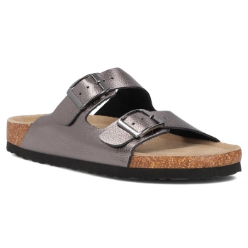 Skórzane klapki Filippo DK7062/25 GN gun metal