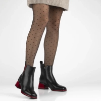 Leather ankle boots Filippo DBT7374/25 BK RD black