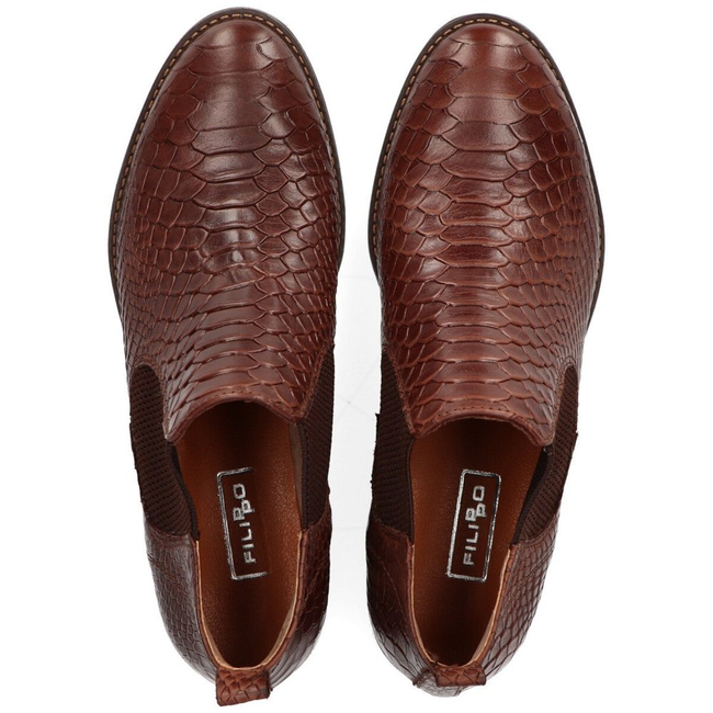 Ankle boots Filippo 811 Dark Brown Croko