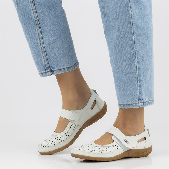 Leather shoes Vinceza DP093/17 WH white