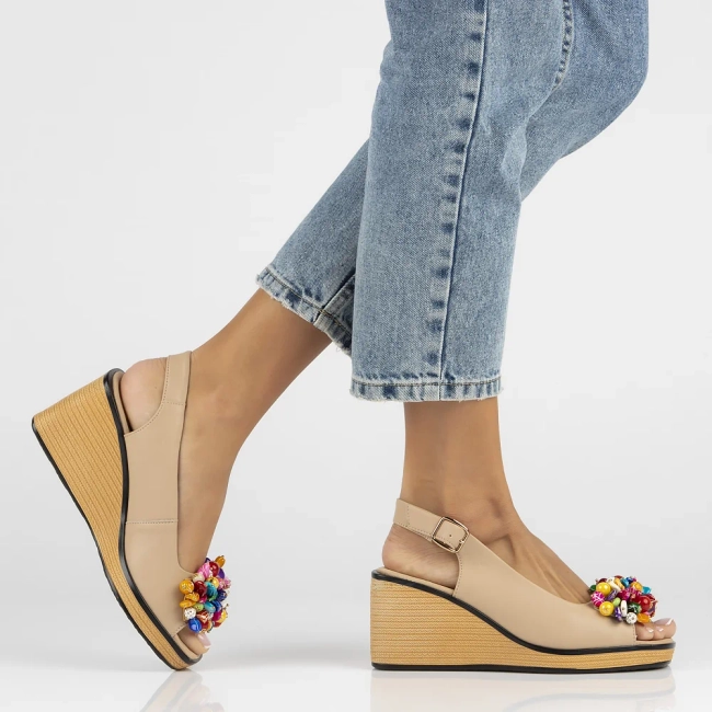 Leather sandals Filippo DS6021/25 BE beige